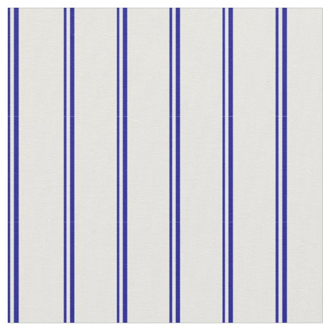 Dark Blue and Mint Cream Stripes Fabric (Close Up)