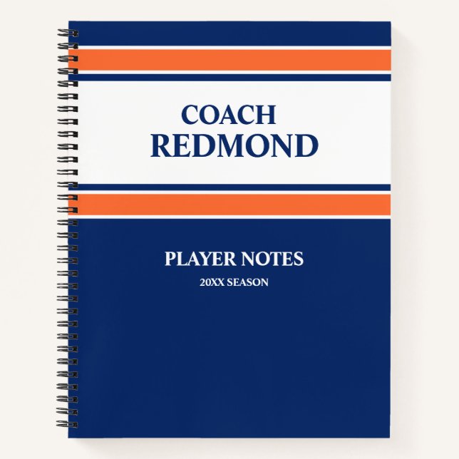 Dark Blue and Orange Notebook (Front)