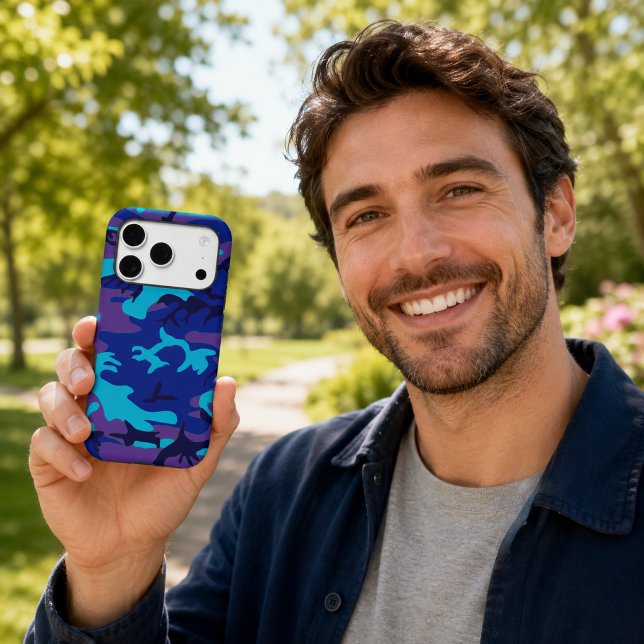 Dark Blue and Purple Camouflage (Dark Blue and Purple Camouflage Case-Mate iPhone Case)