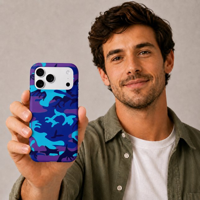 Dark Blue and Purple Camouflage iPhone 17 Pro Max (Dark Blue and Purple Camouflage iPhone 17 Pro Max Case-Mate iPhone Case)