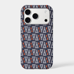 Dark Blue and Red Geometric Triangles Pattern