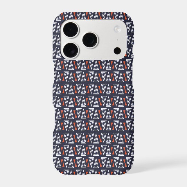 Dark Blue and Red Geometric Triangles Pattern (Back)