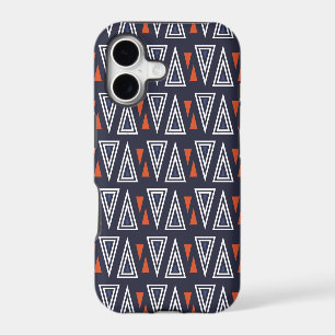 Dark Blue and Red Geometric Triangles Pattern