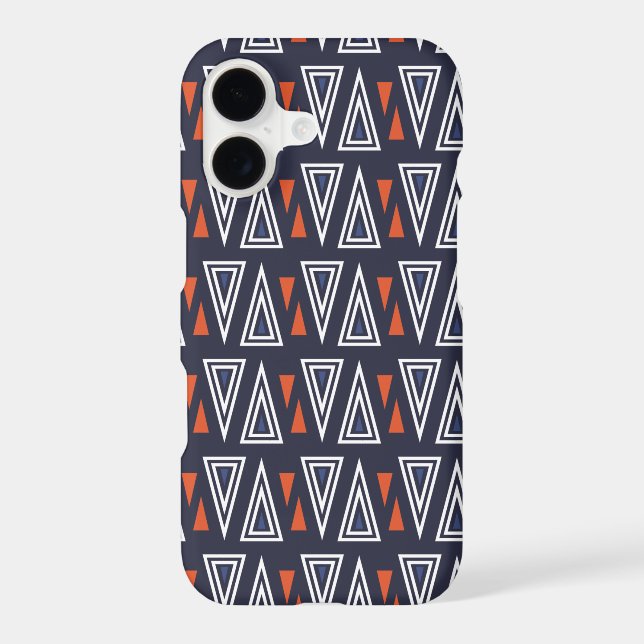 Dark Blue and Red Geometric Triangles Pattern (Back)