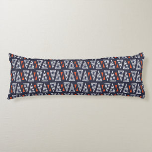 Dark Blue and Red Geometric Triangles Pattern Body Pillow