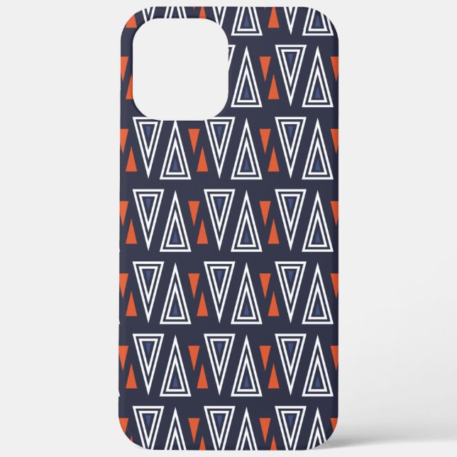 Dark Blue and Red Geometric Triangles Pattern Case-Mate iPhone Case (Back)