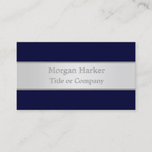 Dark Blue and Silver Business Card