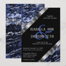 Dark Blue and Silver Marble