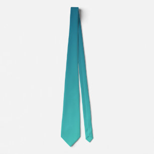 Dark Blue and Soft Cyan Aqua Gradient Ombre Tie