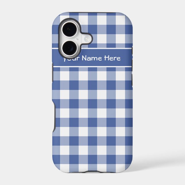 Dark Blue and White Check Gingham Pattern (Back)