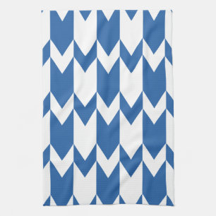 Dark Blue and White Chevron Pattern. Kitchen Towel