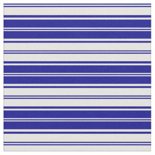 Dark Blue and White Coloured Stripes Pattern Fabric