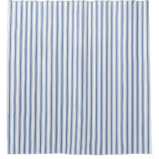 Dark Blue and White Mattress Ticking Narrow Stripe