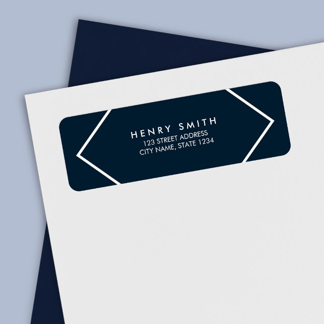 Dark Blue and White Minimalist Geometric Address (Creator Uploaded)