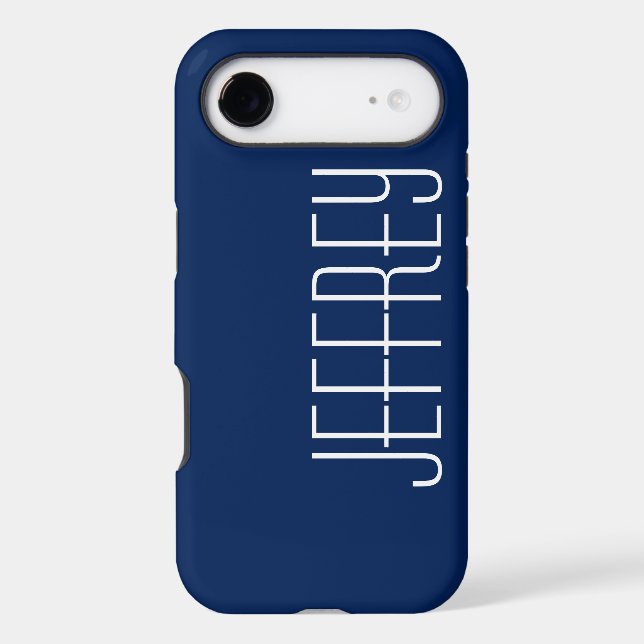 Dark Blue and White, Minimalist, Jumbo Name (Back)