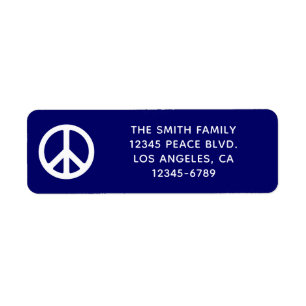 Dark Blue and White Peace Symbol
