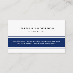 Dark blue and white professional custom logo business card