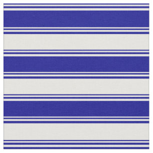 Dark Blue and White Stripes Fabric