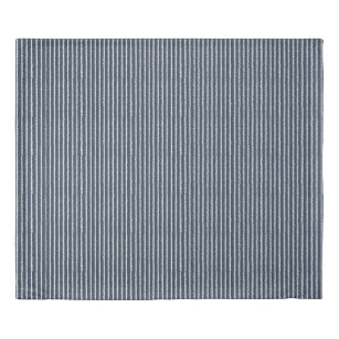 Dark Blue and White Stripes Pattern Duvet Cover