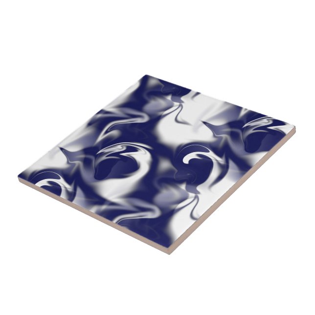 Dark Blue And White Warp Tile (Side)