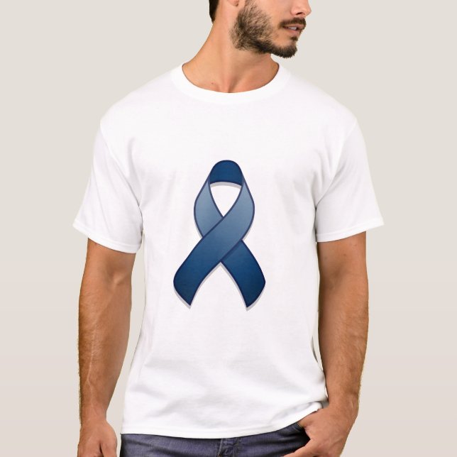 Dark Blue Awareness Ribbon T-Shirt (Front)