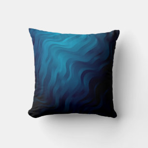 Dark BLUE background with lines. Colourful illustr Throw Pillow