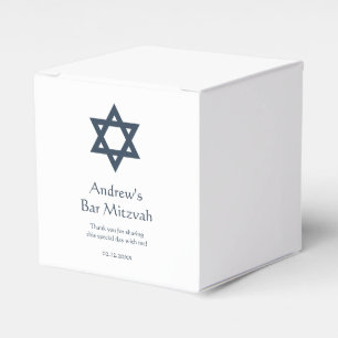 Dark Blue Bar Mitzvah Personalized Favor Box