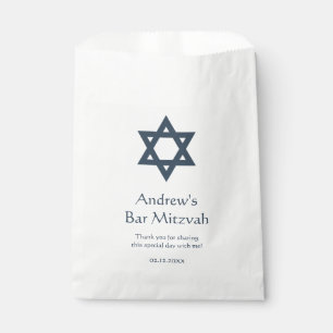 Dark Blue Bar Mitzvah Personalized Favour Bag