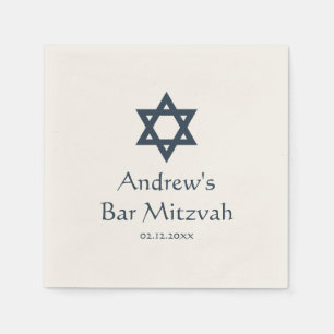 Dark Blue Bar Mitzvah Personalized Napkin
