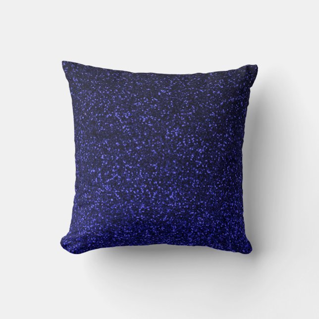 Dark blue black sparkly glitter pillow (Front)