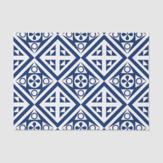 Dark Blue Block Geometric Pattern  Tissue Paper