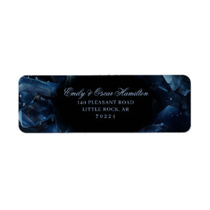 Dark Blue Boho Witch Crystals Black Return Address