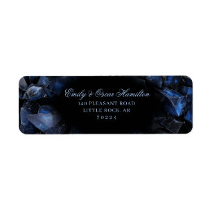 Dark Blue Boho Witch Crystals Black Return Address