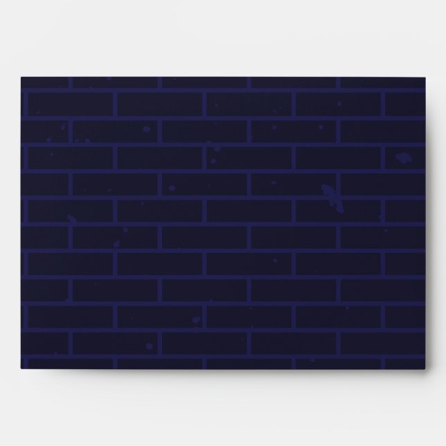 Dark Blue Bricks Goth Grunge Pattern Envelope (Front)