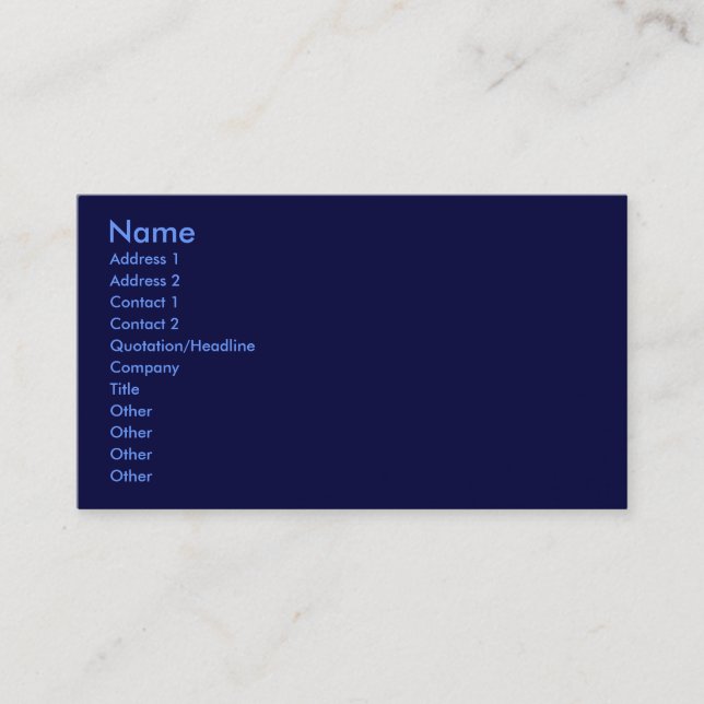 Dark Blue Business Card (Front)