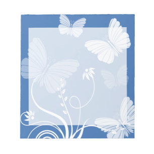 Dark blue butterflies Notepad