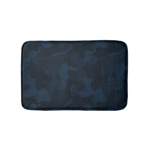 Dark Blue Camo Abstract Bath Mat