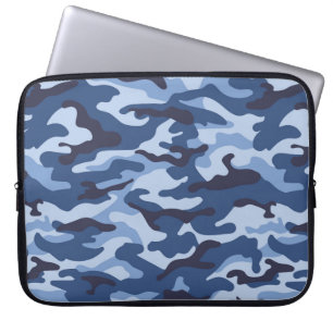 Dark Blue Camouflage Pattern Laptop Sleeve