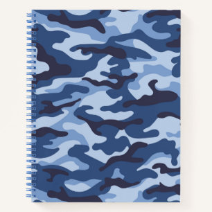 Dark Blue Camouflage Pattern Notebook