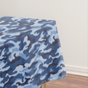 Dark Blue Camouflage Pattern Tablecloth