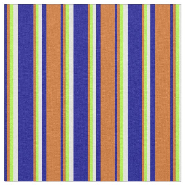 Dark Blue, Chocolate, Light Green & Light Yellow Fabric (Close Up)