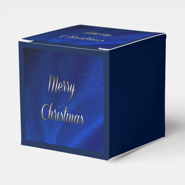 Dark Blue Christmas Favor Box (Front Side)