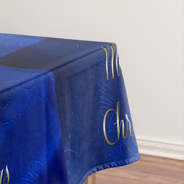 Dark Blue Christmas Tablecloth (In Situ)