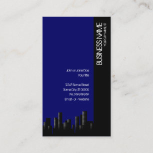 dark blue cityscape business card