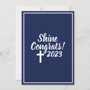 Dark Blue Congratulations Graduation Bible Verse Holiday Card