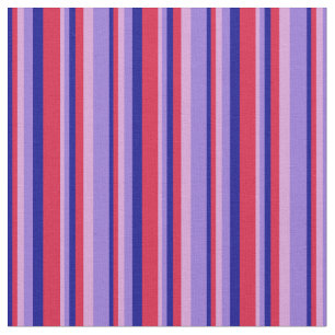 Dark Blue, Crimson, Plum, and Purple Stripes Fabric