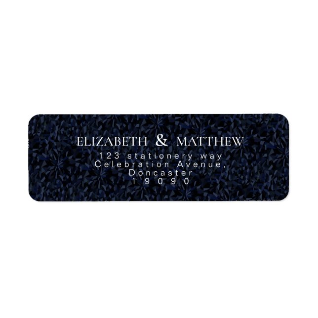 Dark blue crystal simple  return  address (Front)