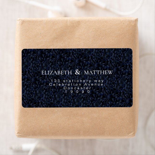 Dark blue crystal simple shipping address (Insitu)