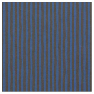Dark Blue & Dark Brown Wonky Stripes Fabric