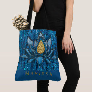 Dark Blue deep shiny faux glitter sparkle  Tote Bag
